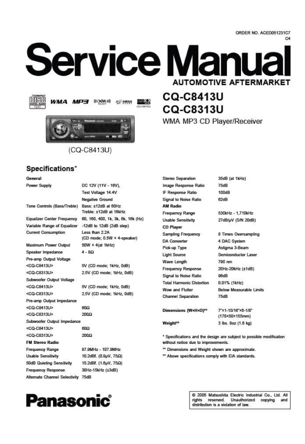 CQ-C8413U, CQ-C8313U
